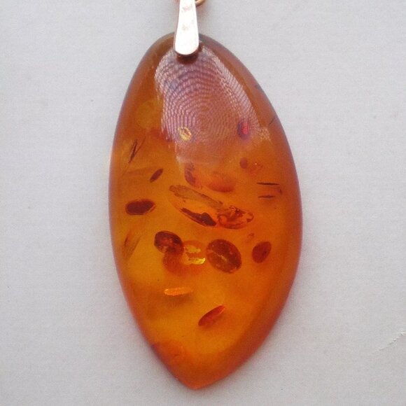 Vintage Russian Russia 14K 583 Rose Pink Gold Baltic Honey...